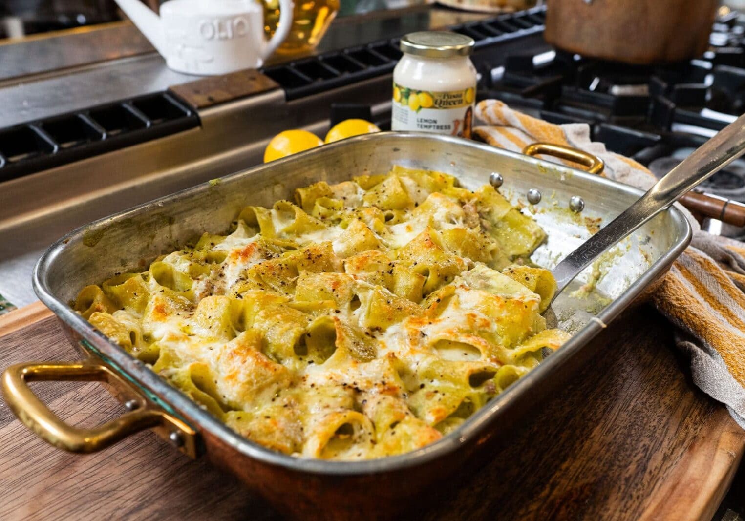Baked Pasta with Broccoli, Sausage and Creamy Lemon Sauce