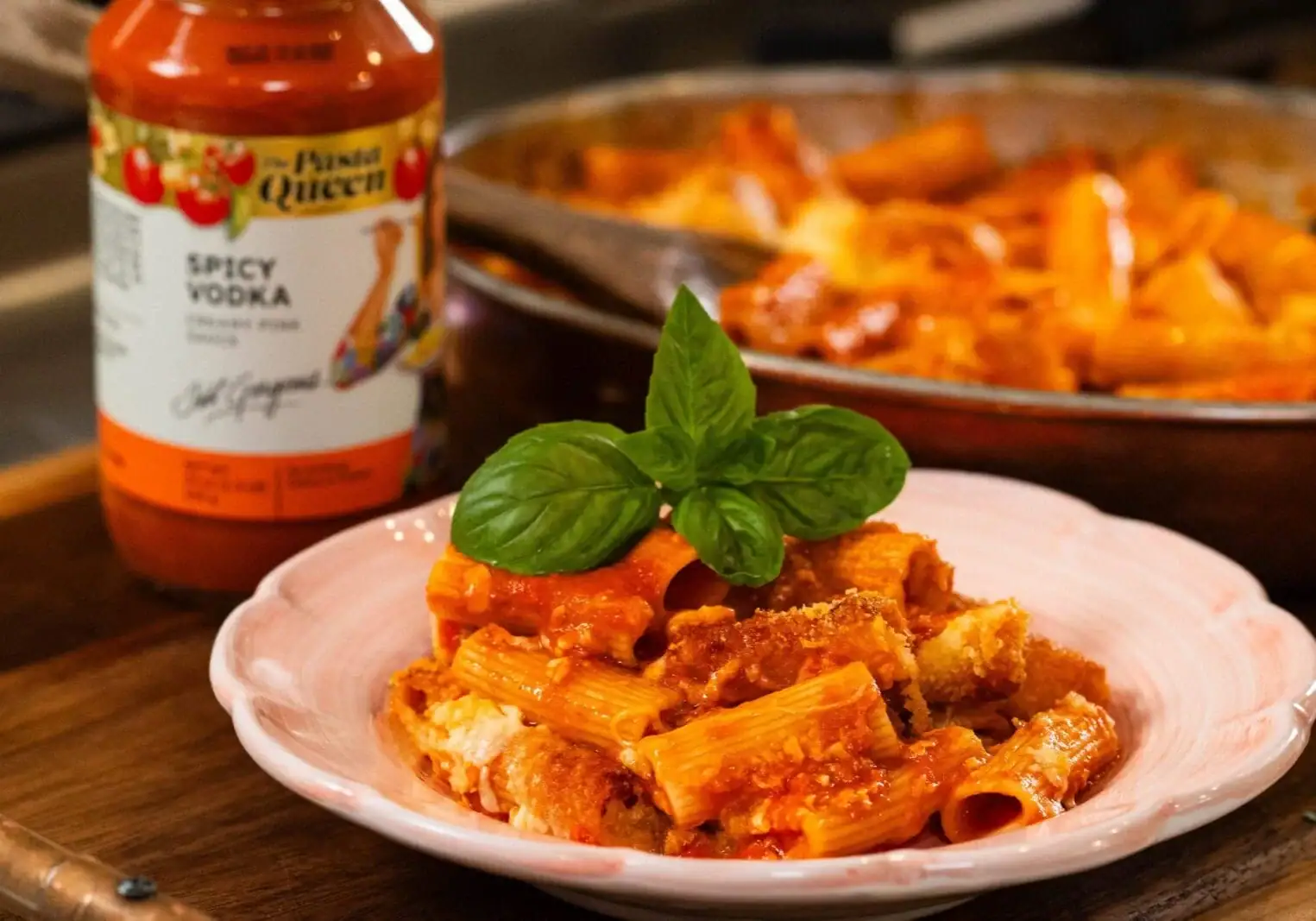Baked Pasta with Spicy Vodka Sauce